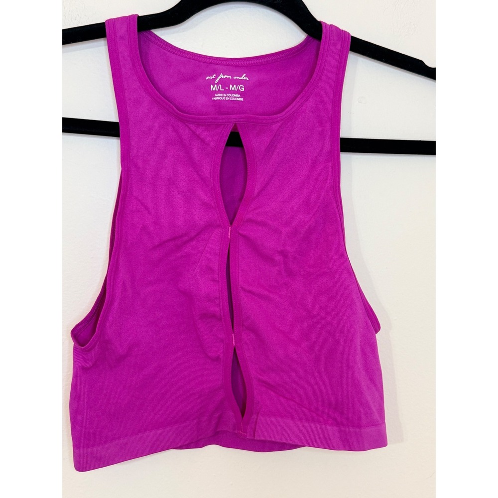 Out From Under Urban Outfitters Seamless Keyhole Cutout Crop Top Magenta M/L